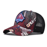 Vintage Letter Patch Graffiti Trucker Hat_Cwah1369