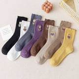 BREATHABLE AND SWEAT ABSORBENT CARTOON BEAR SOCKS_CWMS1396