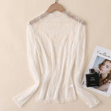 SEXY MESH BLOUSE LONG SLEEVE LACE TOP FOR WOMEN_CWTBLL3619
