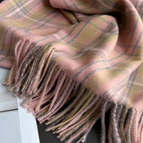 Vintage Plaid Winter Cashmere Feel Tassel Scarf_Cwasc03261