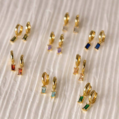 POLISHED GEOMETRIC HOLLOW EARRINGS STAINLESS_CWAJE5031