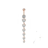 HOT COPPER CZ HEART BAR BELLY RING PIERCING_CWMM9327