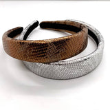 Vintage Gold Snake Print Wide Padded Headband