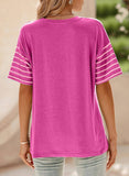 Womens Colorblock Striped Crew Neck Tee