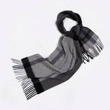 100% WOOL PLAID SCARF SOFT REVERSIBLE WRAP_CWASC2348