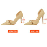 SHALLOW MOUTHED AND POINTED PEARL CHAIN HIGH HEELS_CWSHH0051