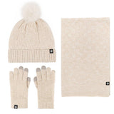 Winter Outdoor Warm Knitted Scarf Three-Piece Set_Cwmm2786