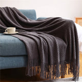 SOFT AND WARM KNIT TASSEL BLANKET FOR BED SOFA_CWMM0186
