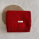 BASIC 100 WOOL SOLID KNIT SCARF SOFT WARM UNISEX_CWASC2288