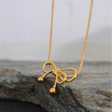 FASHIONABLE GOLDEN BOW NECKLACE FOR WOMEN_CWMM3769