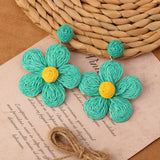 NEW VINTAGE SIMIAN GRASS VINE WOVEN EARRINGS_CWAJE4011