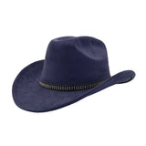 Western Ethnic Suede Cowboy Fedora For Men Women_Cwah04418
