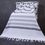 STRIPED TASSEL TOWEL SHAWL TURKISH BEACH WRAP_CWMM7668