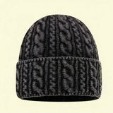 Unisex Cable Knit Beanie Winter Warm Hat_Cwah04763