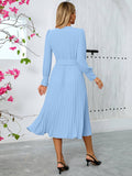 V-Neck Fashion,Slimming Elegant Pleated Dress