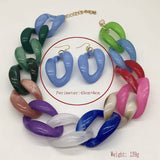 ACRYLIC COLORFUL CHAIN LINK NECKLACE EARRINGS SET_CWMM4910