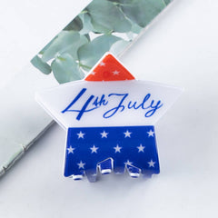 Cwaha1248_Independence Day Star Shape Hair Claw Clip