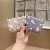 Cute Cartoon Cat Print Trifold Money Clip Wallet_Cwab06203