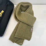COZY BEIGE WOOL BLEND KNIT SCARF THICK WARM UNISEX_CWASC1503