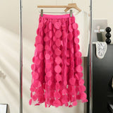 THREE DIMENSIONAL FLORAL TULLE MESH SKIRT_CWBLS0395