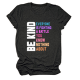 Trendy Womens Tee With Kindness Slogan