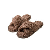 FURRY CROSS STRAP COTTON SLIPPERS_CWSHS0823