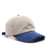 SOLID COLOR PLAIN CORDUROY COLORBLOCKED CAP_CWAH2809