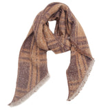JACQUARD GRID ANGLED SCARF WINTER LOOP YARN WRAP_CWASC0159