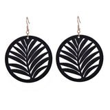 RETRO PERSONALIZED WOOD CHIP ROUND EARRINGS_CWAJE1573