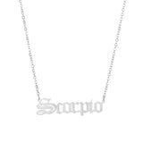 STAINLESS STEEL ZODIAC PENDANT CLAVICLE NECKLACE_CWMM2719