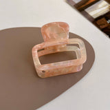 Tortoise Shell Square Hair Claw, Hollow Chic Clip