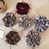 Plaid Ribbon Bow Scrunchie School Style_Cwaha07811