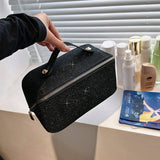 NEW FLAT LARGE CAPACITY SHINY COSMETIC BAG_CWAB4374