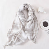 Women Simple Casual Warm Plaid Scarf