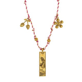 HANDMADE ZODIAC SQUARE STEEL COTTON NECKLACE_CWMM8867