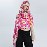 SATIN SILK SCARF COLORFUL SUN PROTECTION SHAWL_CWASC0687