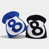 SIMPLE BLACK SIZE 8 JACQUARD KNITTED HAT_CWAH1598