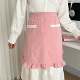 Waterproof Half-Length Cotton Lace Apron_Cwmm5826