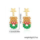 ASYMMETRIC OIL PAINTED CHRISTMAS EARRINGS_CWAJE2391