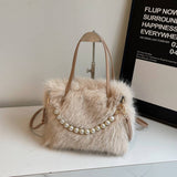 Winter Fashion Pearl Small Square Bag Plush Bag_Cwab3964