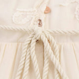 FLORAL EMBROIDERY MINIDRESS WITH DRAWSTRING CUTOUT_CWDSD8316