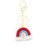 HANDMADE COTTON KEYCHAIN 3 8CM RAINBOW BOHO PENDANT_CWAB5072