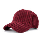 SPRING SUMMER STRIPED CORDUROY BASEBALL CAP CWAH208