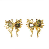 ABALONE BUTTERFLY EARRINGS WITH DIAMOND ANDZIRCONIA_CWMM4352