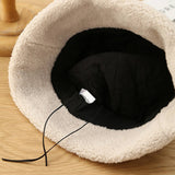 Women Velvet Retro Thick Warm Bucket Hat_Cwab2857