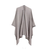 FASHION SOLID COLOR WARM SPLIT SHAWL CLOAK_CWASC0285