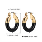 NEW FASHION TEMPERAMENT BLACK AND GOLD EARRINGS_CWAJE2854