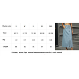 Wome Washed Denim Midi Skirt With Buttons_Cwjsk0206