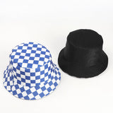 Cwah1522_Stylish Plaid Reversible Shade Bucket Hat