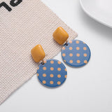 RETRO SMALL FRESH SQUARE POLKA DOT EARRINGS_CWAJE1636